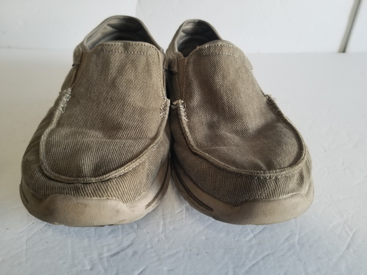 Skechers Relaxed Fit Men Sz 11 Charcoal Gray Corduroy Slip On Loafers 65355 Skechers SN 65355 Men Size 9 Relax Fit Gray Canvas Slip Ons  main image 2