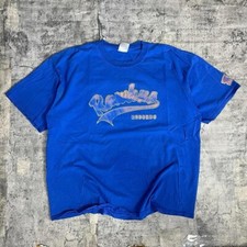Vintage Rawkus Records Shirt 90s Rap Tee Made In USA Blue Classic Logo Size 2XL