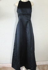 vintage SCOTT McClintock BLACK Satin Formal long Dress size 12