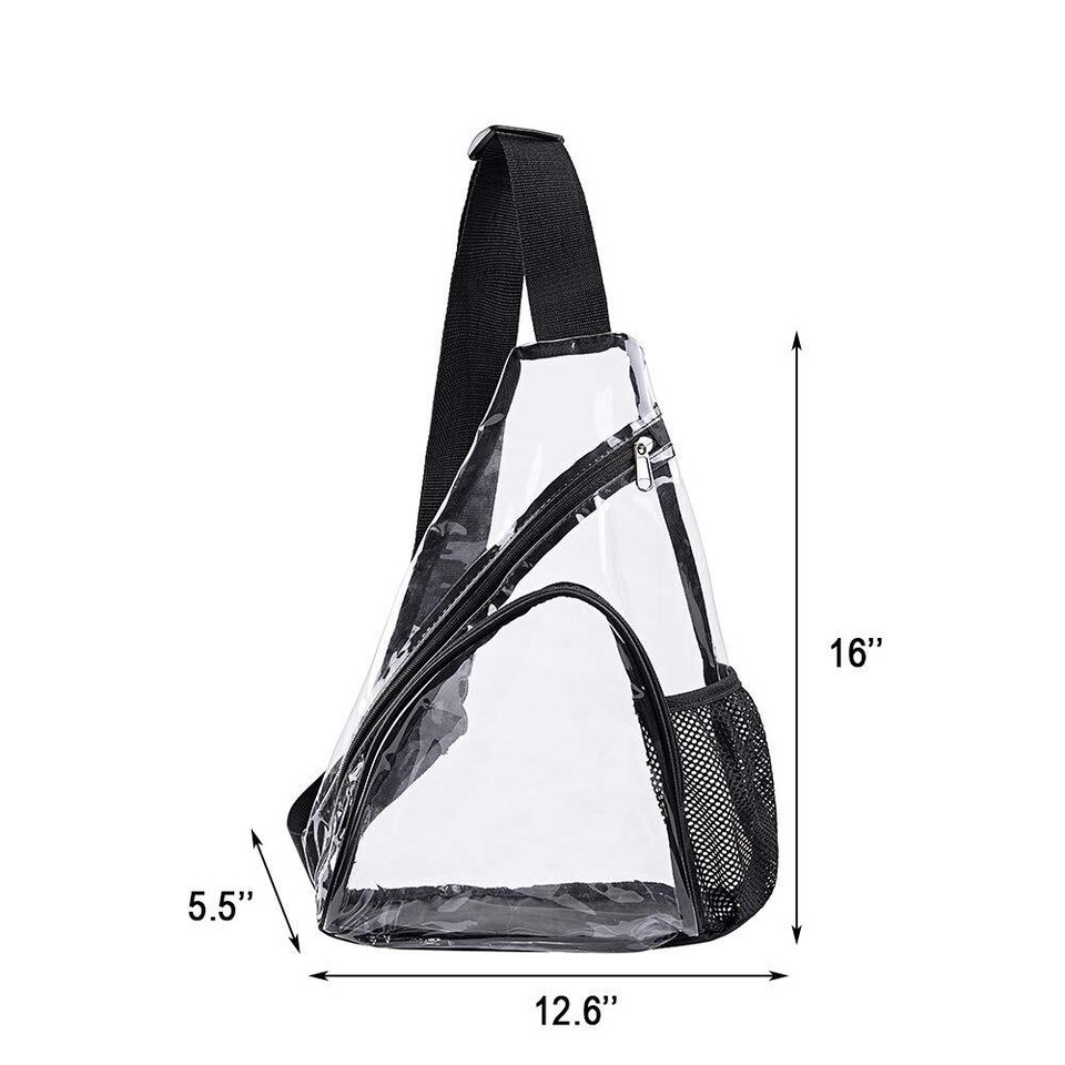 Clear PVC Sling Bag Stadium Approved Clear Shoulder Crossbody