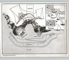 MAP Showing Ancient EGYPTIAN Temples Sites ARCHAEOLOGY 1968 Press Photo
