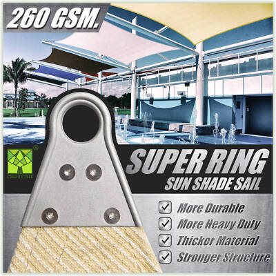 Colourtree Triangle Super Ring Sun Shade Sail Canopy Outdoor Customizable