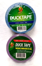 2 ROLLS Duck OCEAN BLUE  PURPLE Duct Tape 1.88 in x 20 yd MULTI-PURPOSE