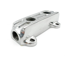 2 Port Polished Straight Finned Fuel Distribution Log Block For Hot Rods