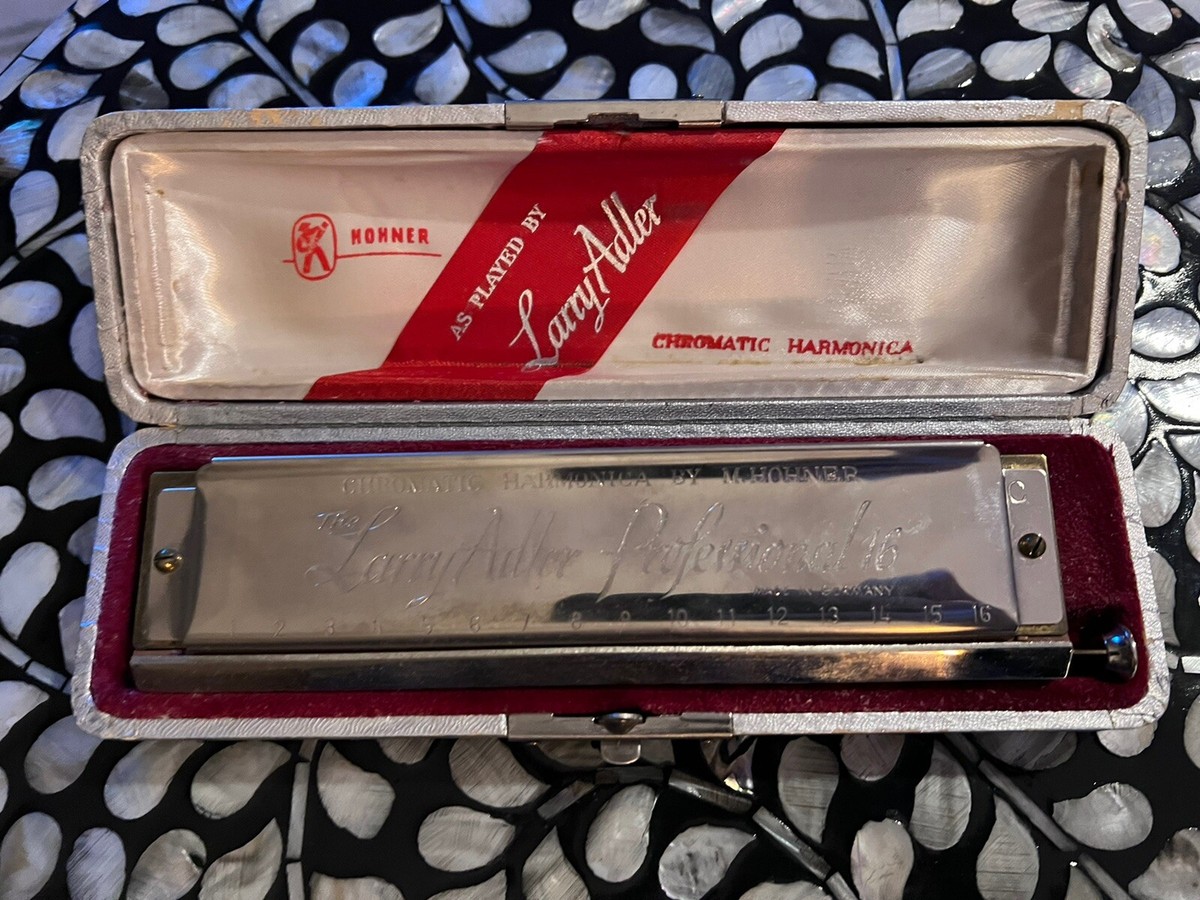 Antique Larry Adler Professional 16 Chromatic Harmonica With