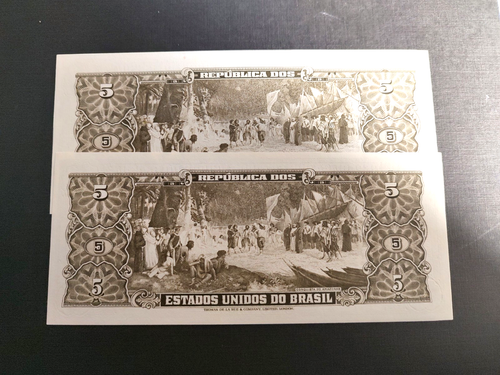 Brazil 5 Cruzeiros 1962 Banknote World Paper Money UNC Currency Bill Note - Picture 2 of 2