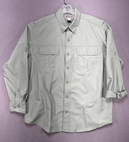 Duluth Action Shirt Mens Large Green Long Sleeve Cool Plus Button Down Gorpcore