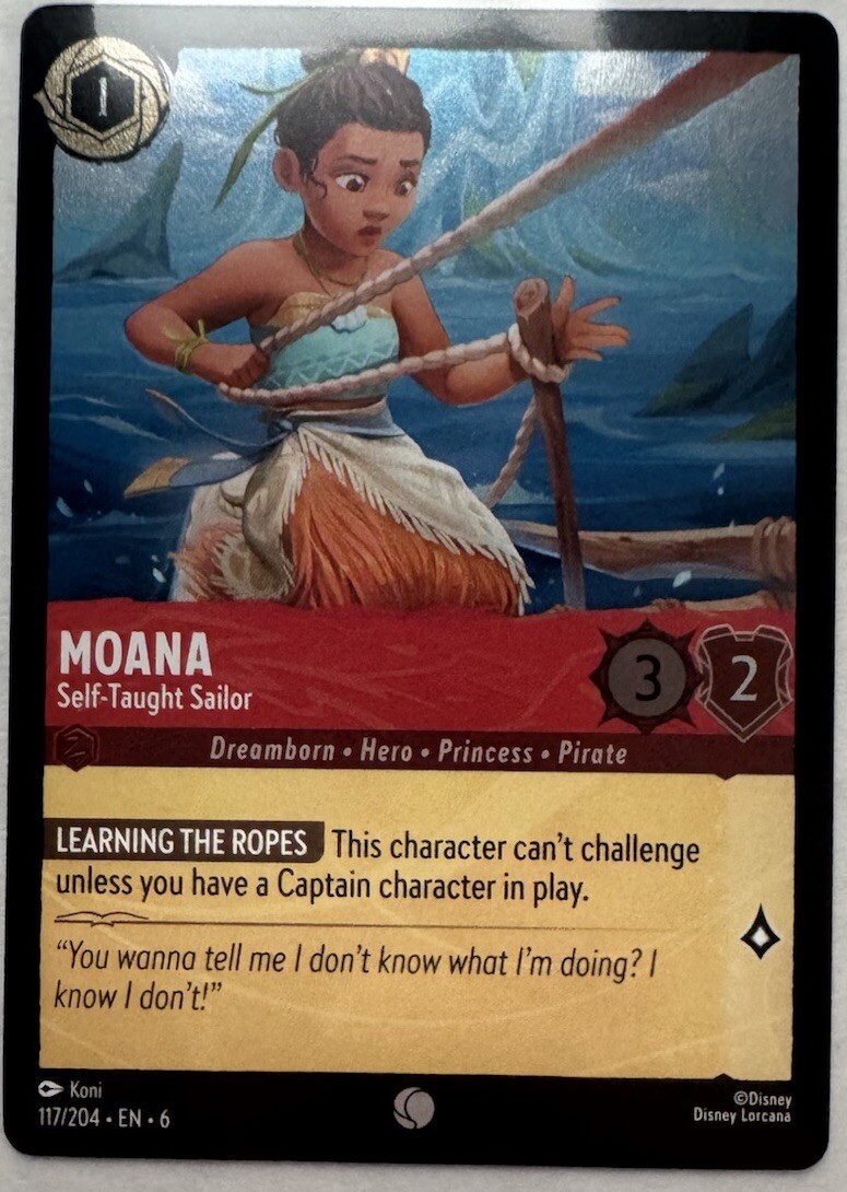 Lorcana COLD FOIL | Moana - Self-Taught Sailor 117/204 | Near Mint