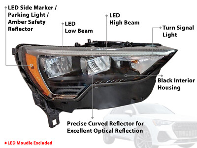 For 2019 - 2023 Audi Q3 LED Head Lamp Passenger Side Without Adaptive AU2503222