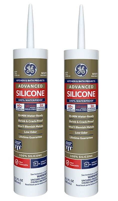 2 GE ADVANCED Silicone 2 KITCHEN & BATH Project 10.1oz WHITE