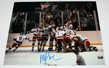 MIKE ERUZIONE 1980 TEAM USA HOCKEY SIGNED 11x14 PHOTO E COA MIRACLE ON ICE PROOF