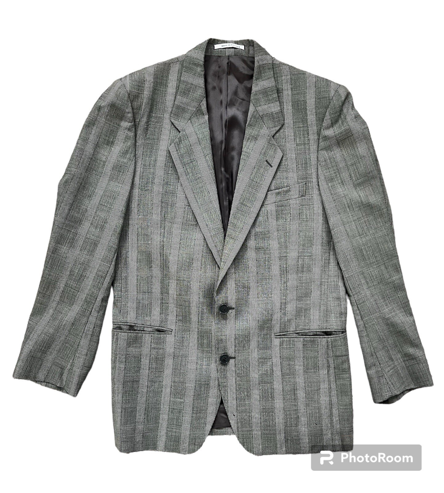 Giacca sportiva uomo Yves Saint Laurent grigia 2 bottoni foderata blazer lana Francia