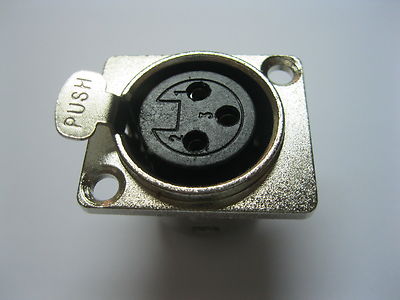 10 pcs Metal Audio MIC Connector XLR 3 Pin Female Chassis Mount Socket Locking