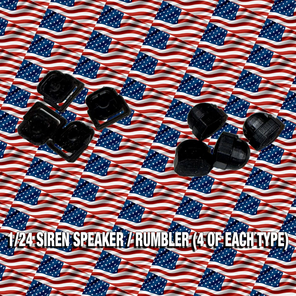 1/24 Diecast Fire/EMS/Police Siren Speaker & Rumbler Pack ( 4 of each type) - Image 2 of 4