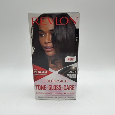 Revlon Colorsilk Tone Gloss Care Demi Permanent Hair Color #1 Black K1