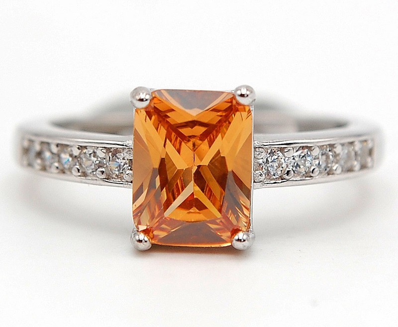 2CT  Padparadscha 925 Sterling Silver Ring Sz 6 G1-1