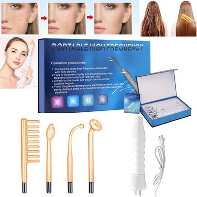 High Frequency Facial Skin Care Wand Machine Acne Hair Treatment Set