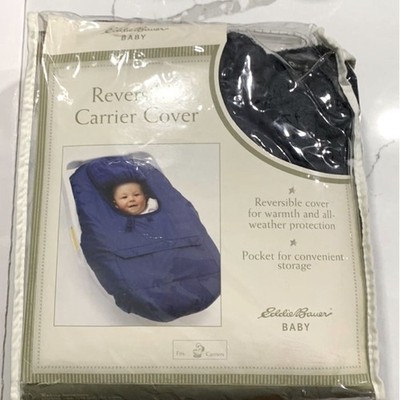 Eddie Bauer Navy Blue Car jSeat Cover Nylon Soft Fleece Reversible Infant