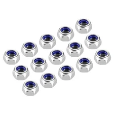 30Pcs M6x1mm Hex Nylon Inserted Self-Lock Nut Fastener 304 Stainless Steel