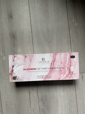 Royale Platinum 1.25in Ceramic Plate Flat Iron Straightener Dual Voltage Pink
