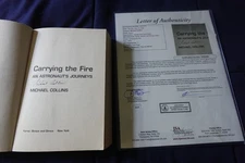 Michael Collins Autographed Book JSA Letter Space Astronaut Carrying The Fire