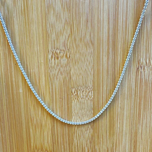 925 Sterling Silver Cubic Zirconia Tennis Necklace Box Chain Spring Ring video thumbnail