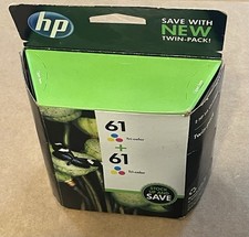 GENUINE HP 61 TRI-COLOR TWIN-PACK INK CARTRIDGES EXP MAY 2013 NEW SEALED