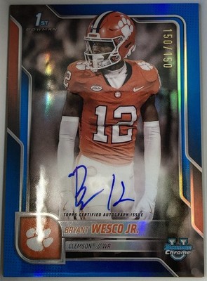 2025 Bowman University Chrome - Bryant Wesco Jr. #27 Blue Refractor 150/150 (RC)