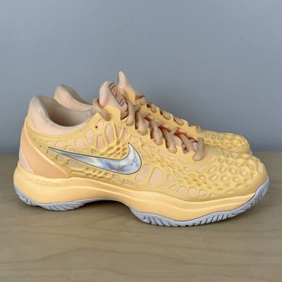 Nike Women s Size 8.0 Air Zoom Cage 3 HC Tangerine Athletic Tennis Shoes 