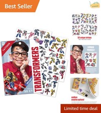 Birthday Party Ready: 50 Water-Resistant Transformers Temporary Tattoos for Kids
