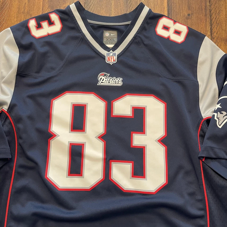 Camiseta de fútbol americano New England Patriots para hombre 2XL NFL Wes Welker 83 Nike On Field Foto 3 de 4