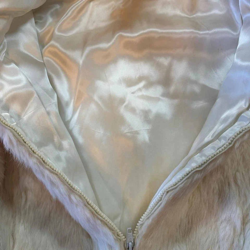 2000s vintage fur coat genuine rabbit fur zip up jacket womens soft fur coat - Image 4 of 4