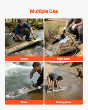 50" High Banker Gold Sluice Box 2-in-1 Folding Portable Mining Equipment Kit