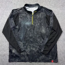 Huk Fishing Shirt Men’s XXL Black Camo 1/4 Zip Performance Typhon Kryptek 2XL
