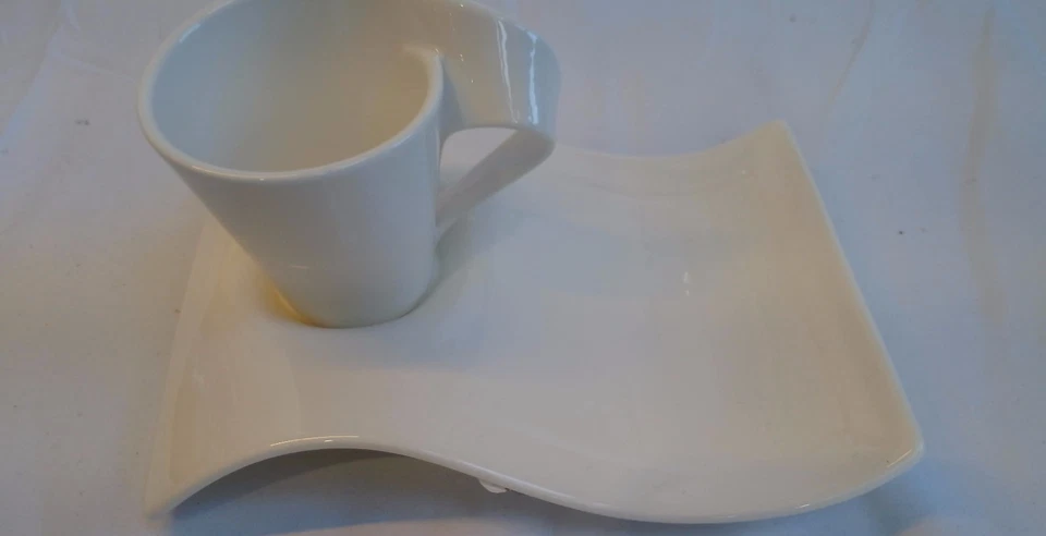 Villeroy & Boch Newwave Taza Juego Lavavajillas Seguro Blanco Premium Porcelana - Imagen 2 de 4