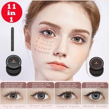 11-in-1 Eyelash Stamp Tool Lower Lash Extension Natural Look Mascara Stamper Set