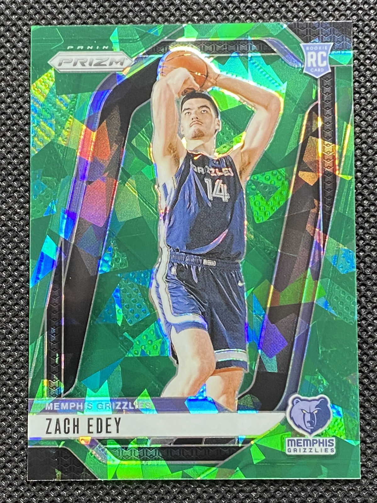 2024-25 Panini Prizm Green Cracked Ice #249 Zach Edey RC Rookie Grizzlies 1CX