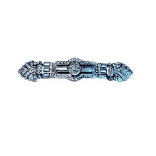 Vintage Silver Tone Art Deco Barrette Hair Clip Marquee Intricate Statement