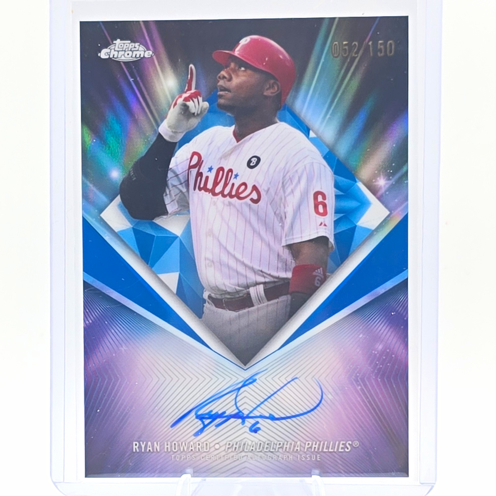 Topps 2026 Chrome 75th Diamond Autograph Ryan Howard Phillies 75D-RH 052/150