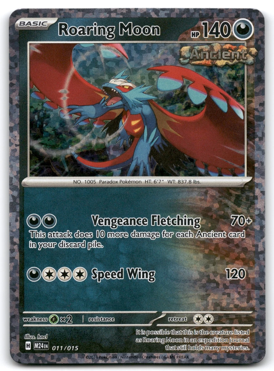roaring moon pokemon mcdonalds card 011/015 McDonald's 2024 for sale The holo pattern on these