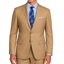 VINCI Men's Light Beige 2-Button Slim Fit Suit - NEW