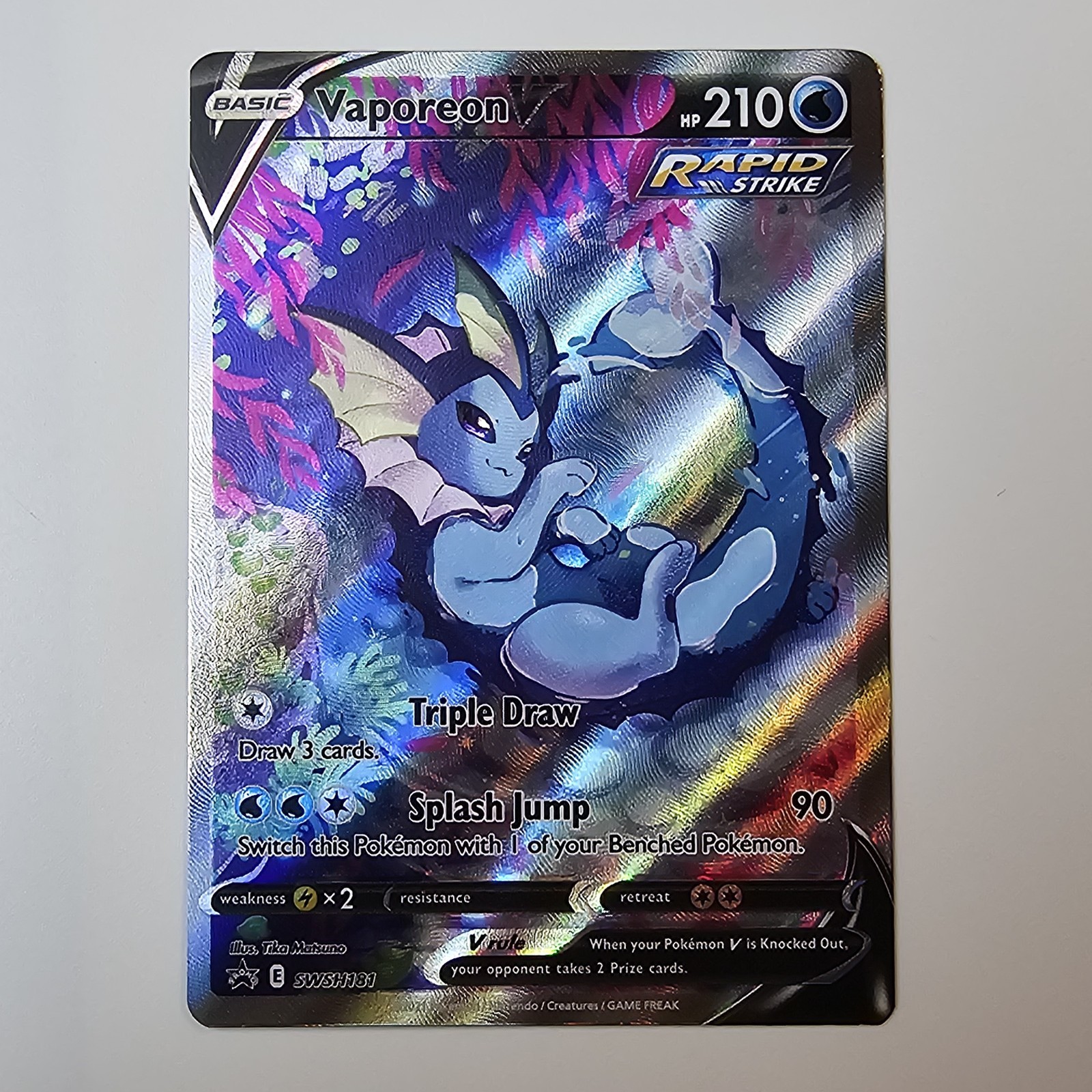 Vaporeon V SWSH181 SWSH: Sword & Shield Promo Pokemon Cards Full Art Holo NM
