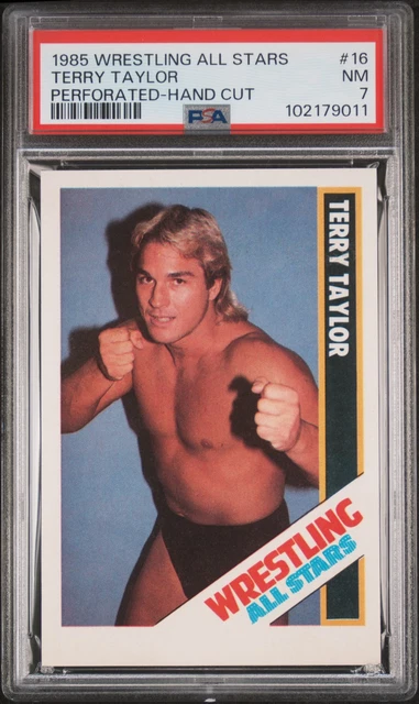 1985 O'quinn Wrestling All Stars Terry Taylor #16 Rookie PSA 7, Just 3 Higher