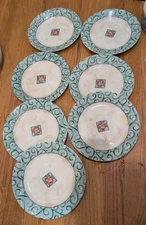 Corelle Watercolors 8.5" Lunch Plates Luncheon Plate Flowers / Artsy Set 7
