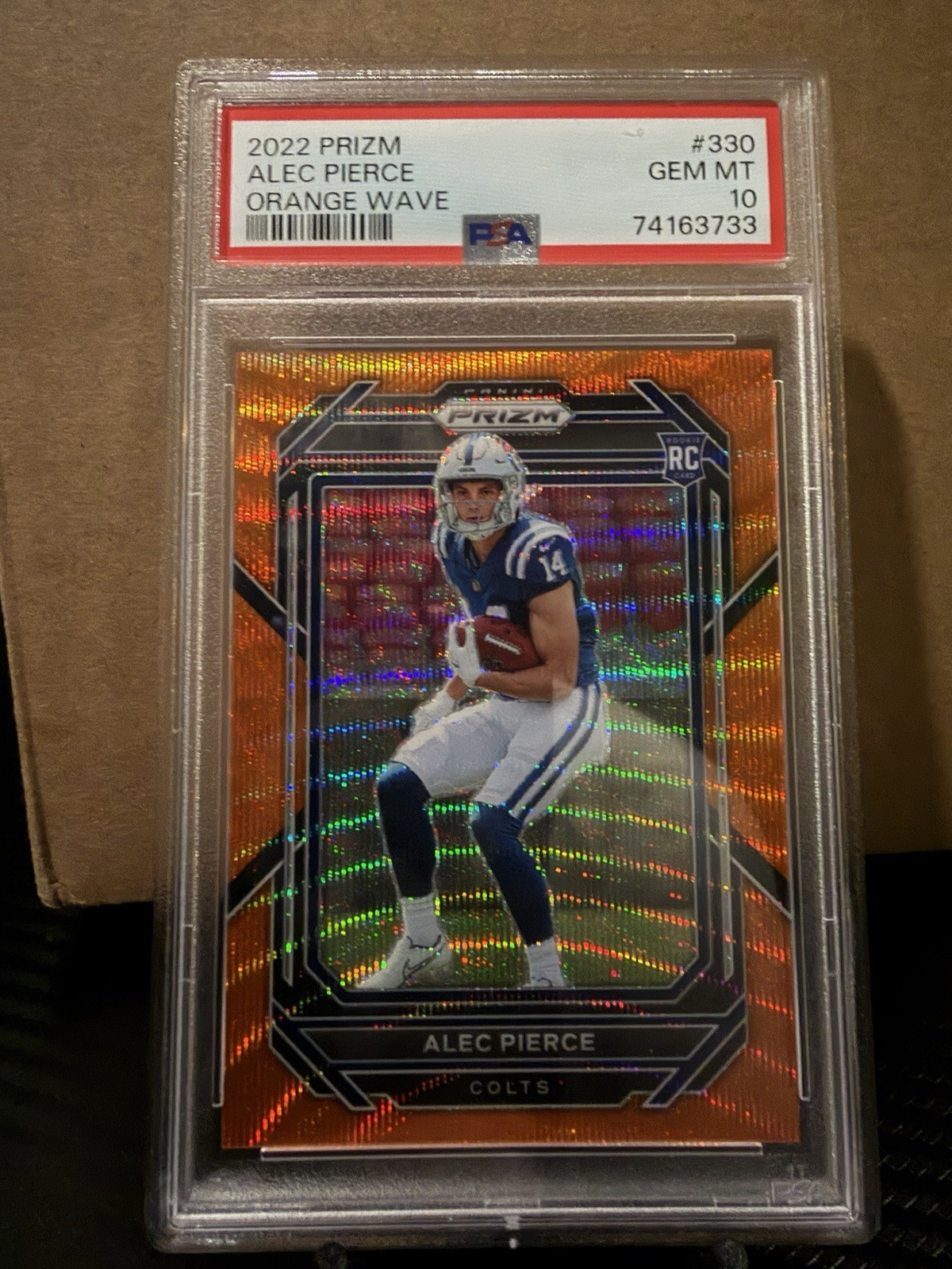 2022 Panini Prizm Rookies Alec Pierce Colts Orange Wave /60 #330 PSA 10