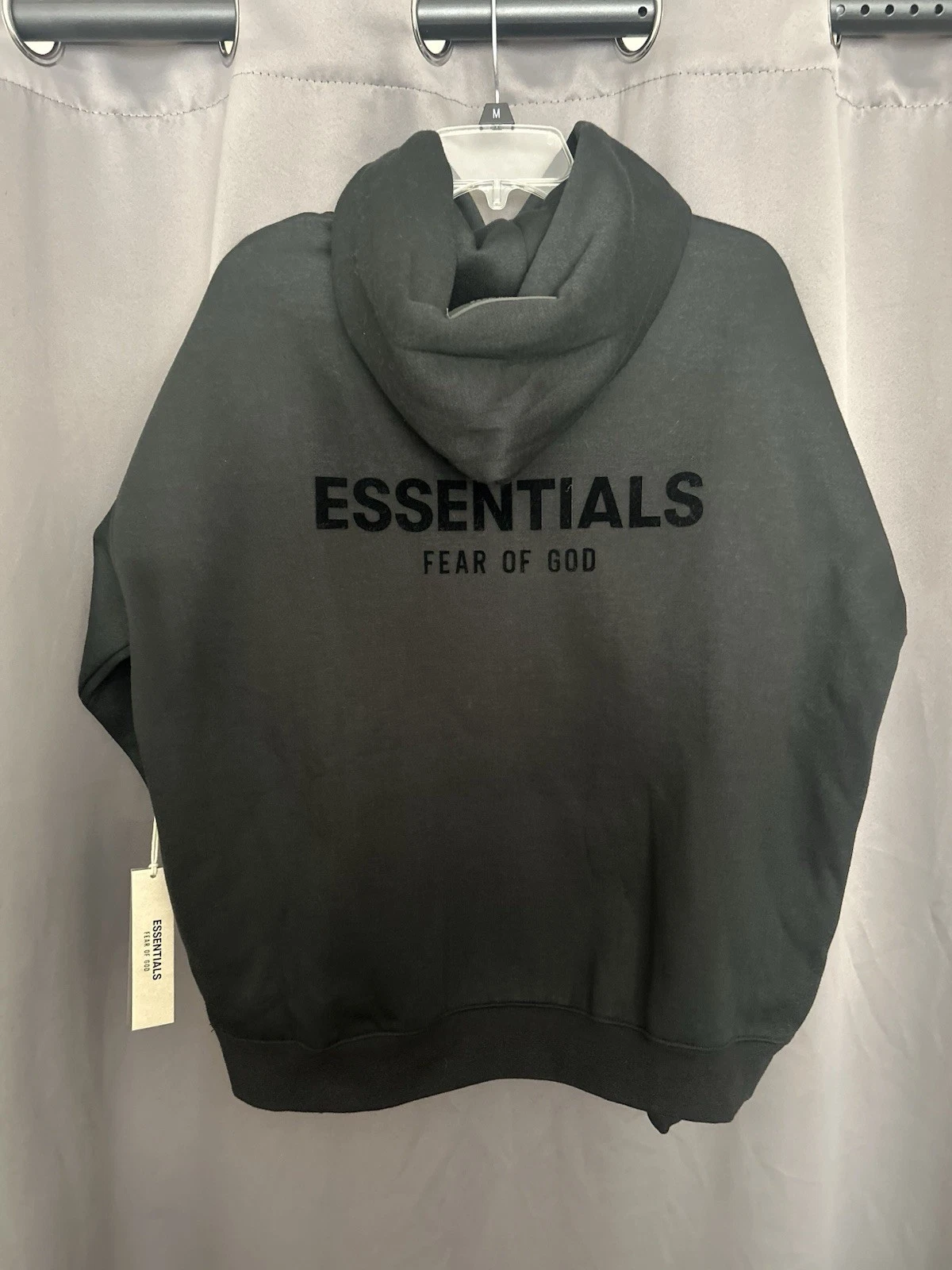 Felpa con cappuccio Fear of God Essentials: 'Stretch Limo Black' (autentica) Large