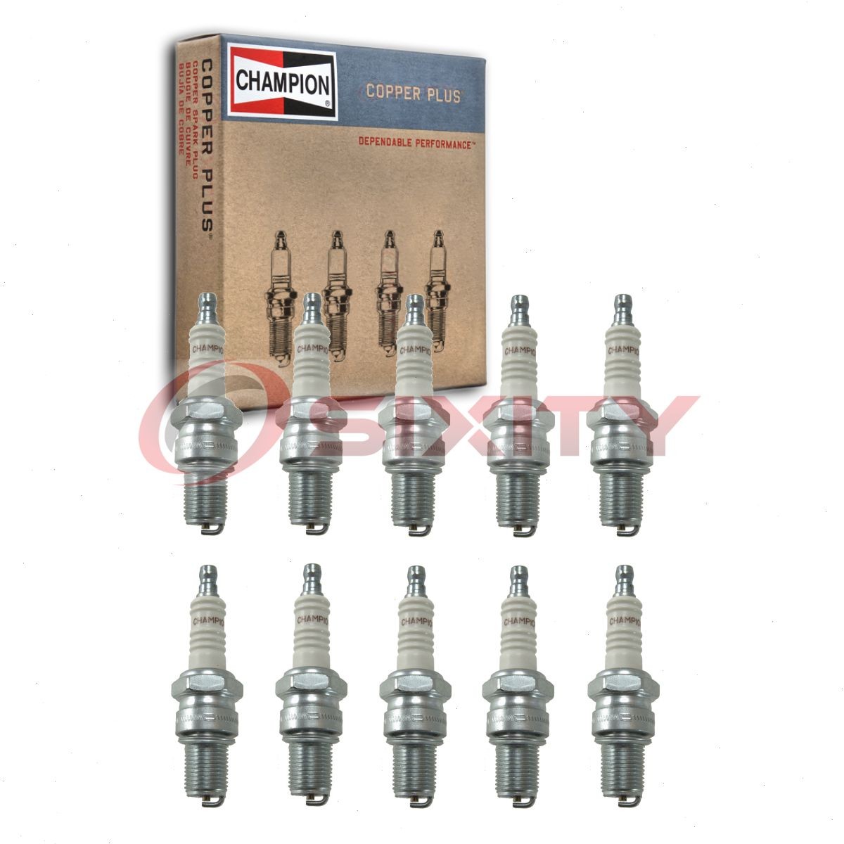 10 pc Champion Copper Plus 805C Spark Plugs for N2C 2611 Ignition Wire vf