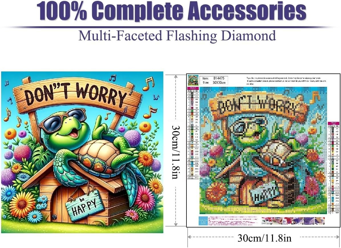Sea Turtle Diamond Art Painting Kits for Adults, Full Drill Diamond Dots Paintin