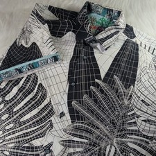 Robert Graham Button-Up Shirt Men Large Tropical Vibrant Flip Cuff Cotton