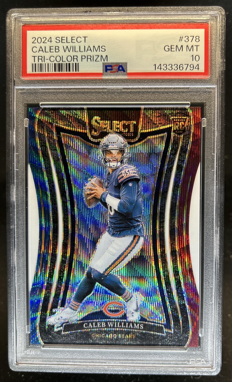 2024 Panini Select Caleb Williams Suite Tri-Color Prizm RC #/149 Bears PSA 10